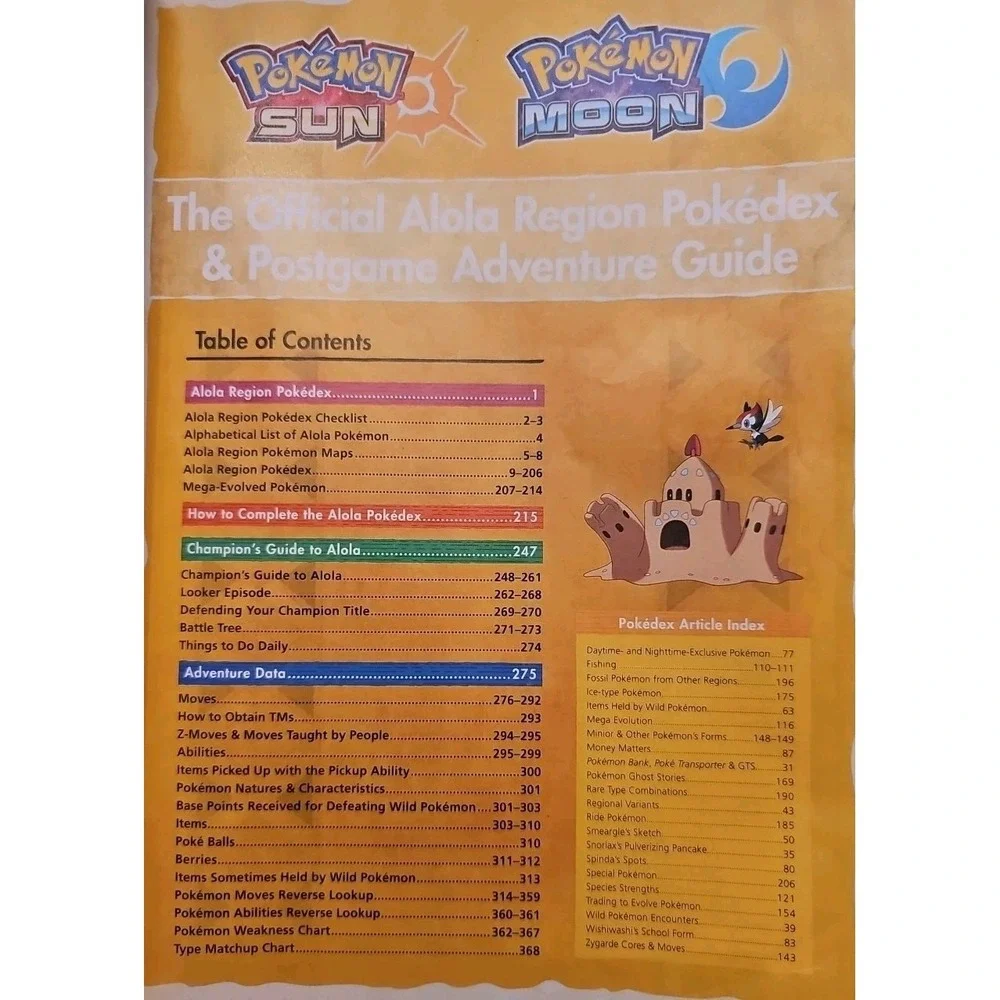 Pokemon Sun and Moon Pokedex & Post Game Adventure Guide W/out Poster